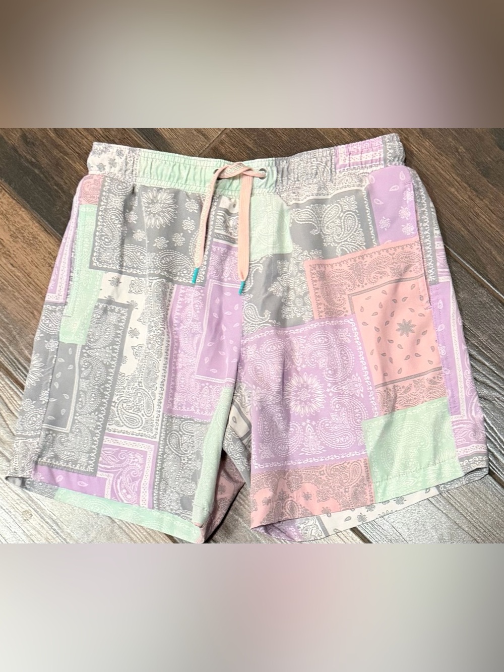 Surf Society Bandana Print Swim Trunks Sz M